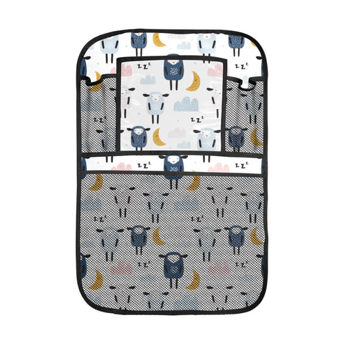 Cute sleeping sheep moon cloud pattern Car Seat Back Organizer