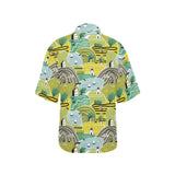 Hand drawn windmill pattern Women's All Over Print Hawaiian Shirt