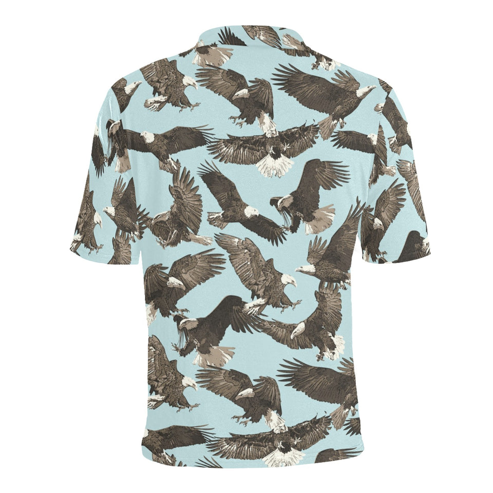 Eagle Pattern Print Design 01 Men's All Over Print Polo Shirt