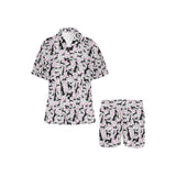 Greyhound Pattern Print Design 02 Women's V-Neck Short Pajama Set