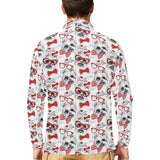 Yorkshire Terrier Pattern Print Design 04 Men's Long Sleeve Polo Shirt