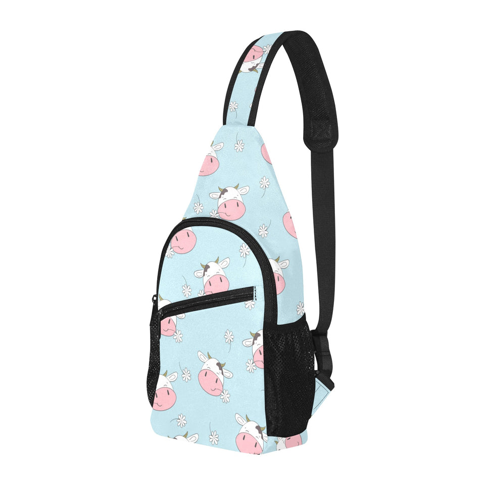 Cute cow flower pattern All Over Print Chest Bag