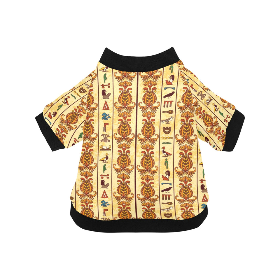 Egypt Hieroglyphics Pattern Print Design 04 All Over Print Pet Dog Round Neck Fuzzy Shirt