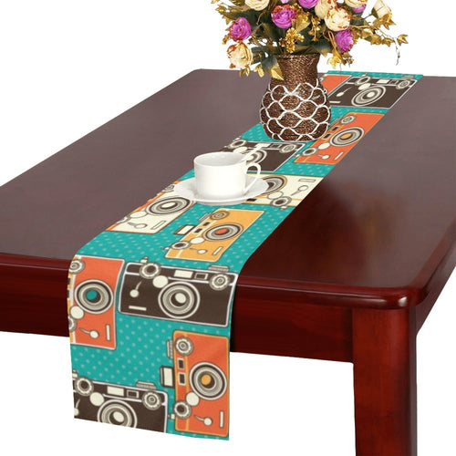 Camera Pattern Print Design 03 Table Runner