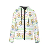 Cute hand drawn mermaid Women's Padded Hooded Jacket