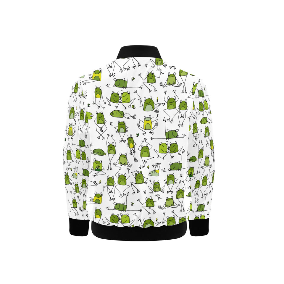 Sketch funny frog pattern Kids' Boys' Girls' Bomber Jacket