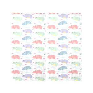 Hippopotamus Pattern Print Design 03 Gauze Curtain