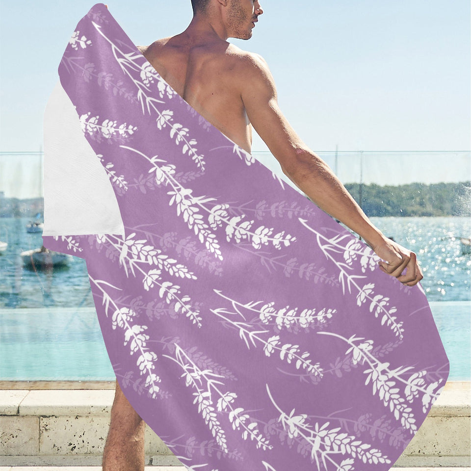 Lavender flowers purple pattern Beach Towel