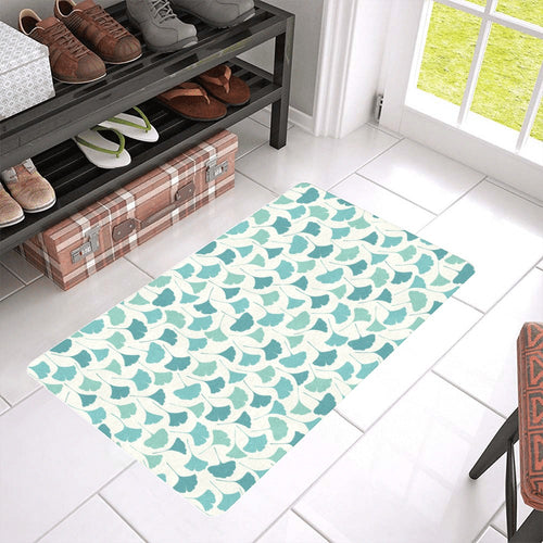Green ginkgo leaves pattern Doormat