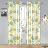 Seahorse shell starfish pattern background Gauze Curtain