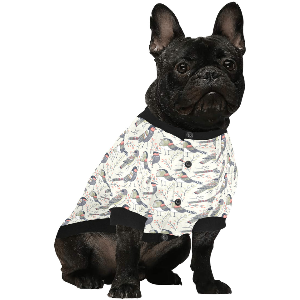 Pigeon Pattern Print Design 04 All Over Print Pet Dog Round Neck Fuzzy Shirt