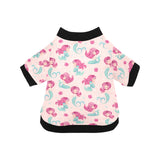 Cute little mermaid pattern All Over Print Pet Dog Round Neck Fuzzy Shirt