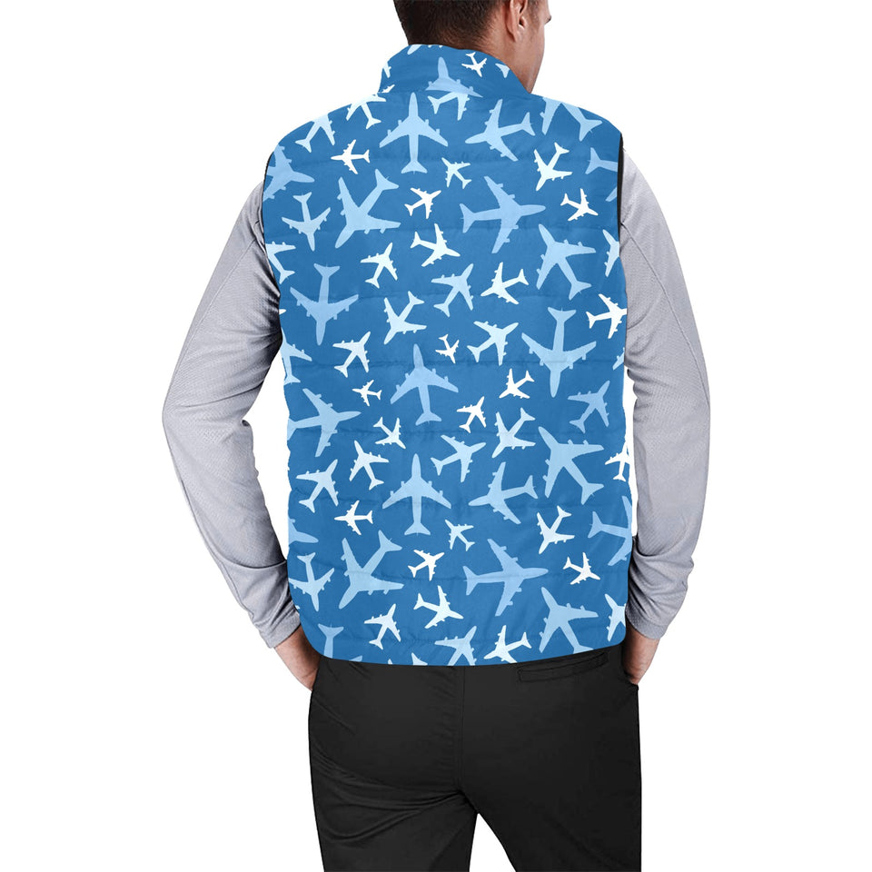 Airplane pattern in the sky Men's Padded Vest