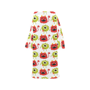 Alien Pattern Print Design 05 Blanket Robe with Sleeves