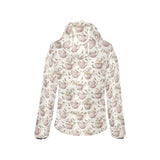 Tea pots Pattern Print Design 03 Women's Padded Hooded Jacket