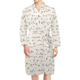 Chemistry Periodic Table Pattern Print Design 04 Men's Long Sleeve Belted Night Robe