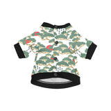 Bonsai red sun japanese pattern All Over Print Pet Dog Round Neck Fuzzy Shirt