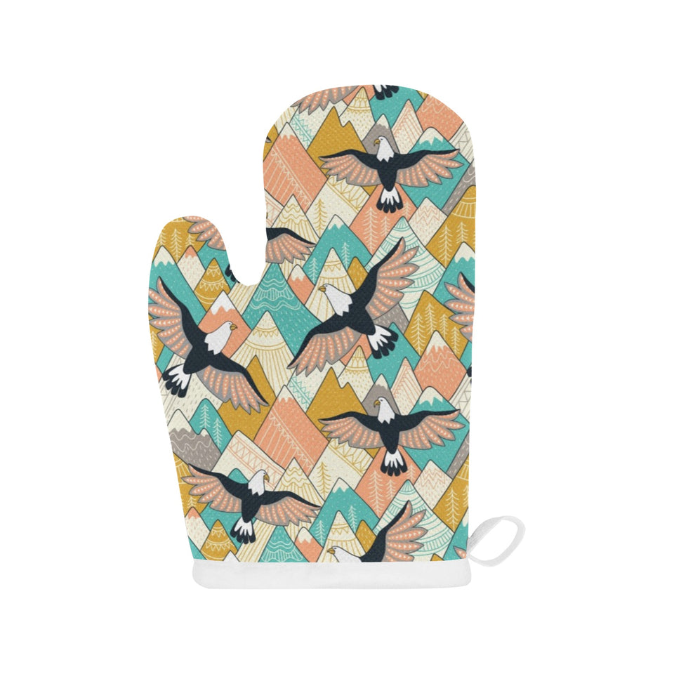 Eagle Pattern Print Design 02 Heat Resistant Oven Mitts