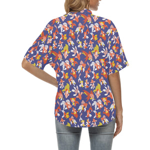 Goldfish Pattern Print Design 04 Women's All Over Print Hawaiian Shirt
