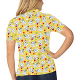 Yorkshire Terrier Pattern Print Design 05 Women's All Over Print Polo Shirt