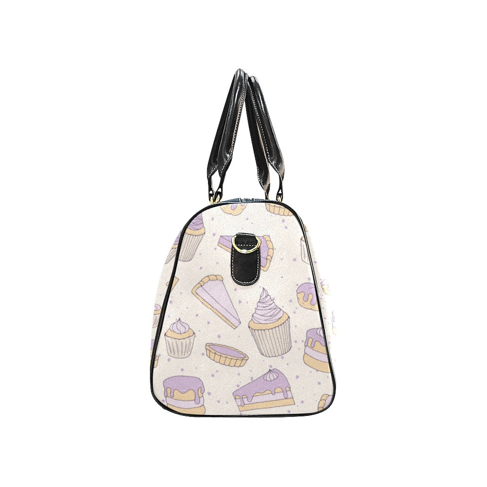 Cakes pies tarts muffins and eclairs purple bluebe Travel Bag