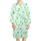 Green Peas Pattern Print Design 01 Men's Long Sleeve Belted Night Robe