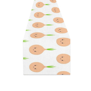 cute onions smiling faces Table Runner