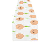 cute onions smiling faces Table Runner