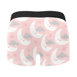 Cute moon cloud star pattern pink dot background Men's All Over Print Boxer Briefs Men's Underwear