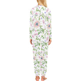 Beautiful pink lotus waterlily leaves pattern Women's All Over Print Pajama Set