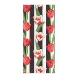 red and white tulips pattern Beach Towel