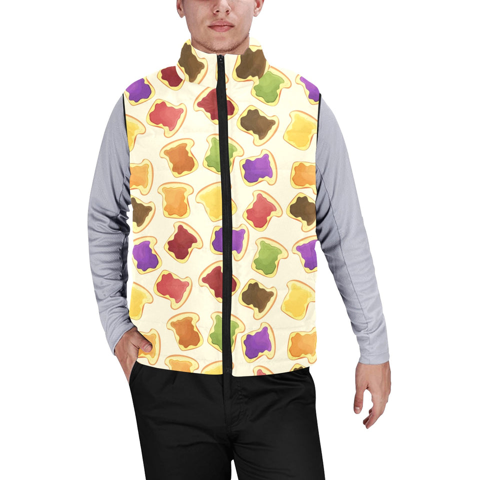 Bread Toast Pattern Print Design 02 Men's Padded Vest