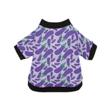 Eggplant Pattern Print Design 03 All Over Print Pet Dog Round Neck Fuzzy Shirt