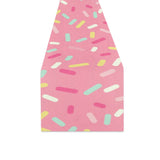 Pink donut glaze candy pattern Table Runner