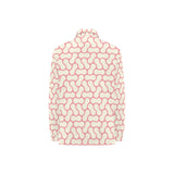 peanuts texture pattern Women's Long Sleeve Polo Shirt