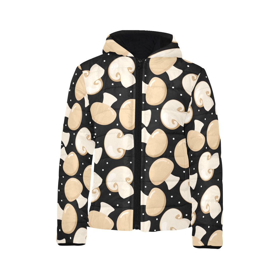 Champignon mushroom pattern Kids' Boys' Girls' Padded Hooded Jacket