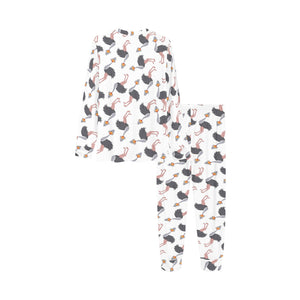 Ostrich Pattern Print Design 02 Kids' Boys' Girls' All Over Print Pajama Set