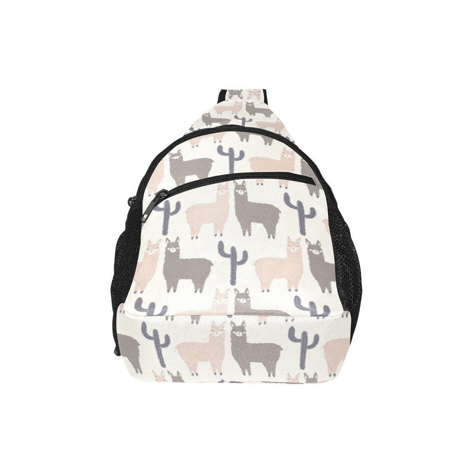 Llama Alpaca pattern All Over Print Chest Bag