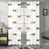 Cute beagle dog sleeping pattern Gauze Curtain