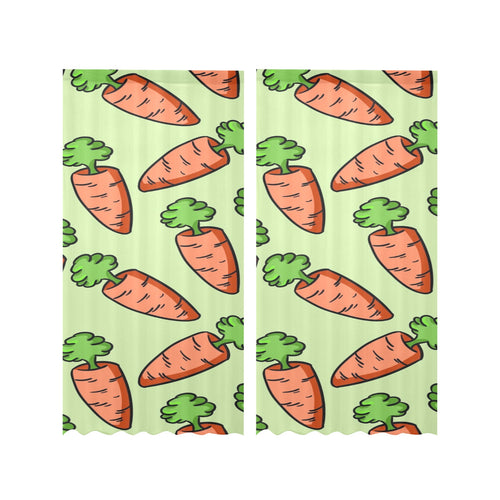 Carrot Pattern Print Design 05 Gauze Curtain