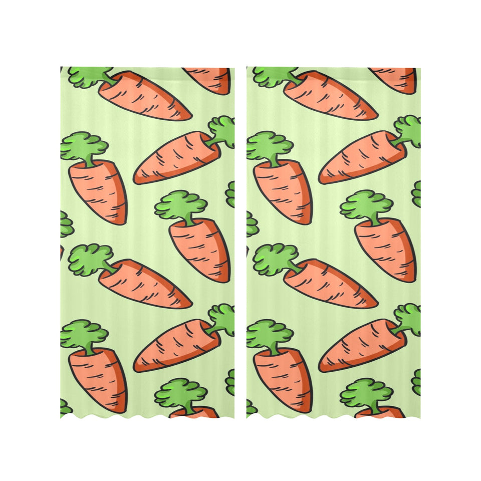 Carrot Pattern Print Design 05 Gauze Curtain