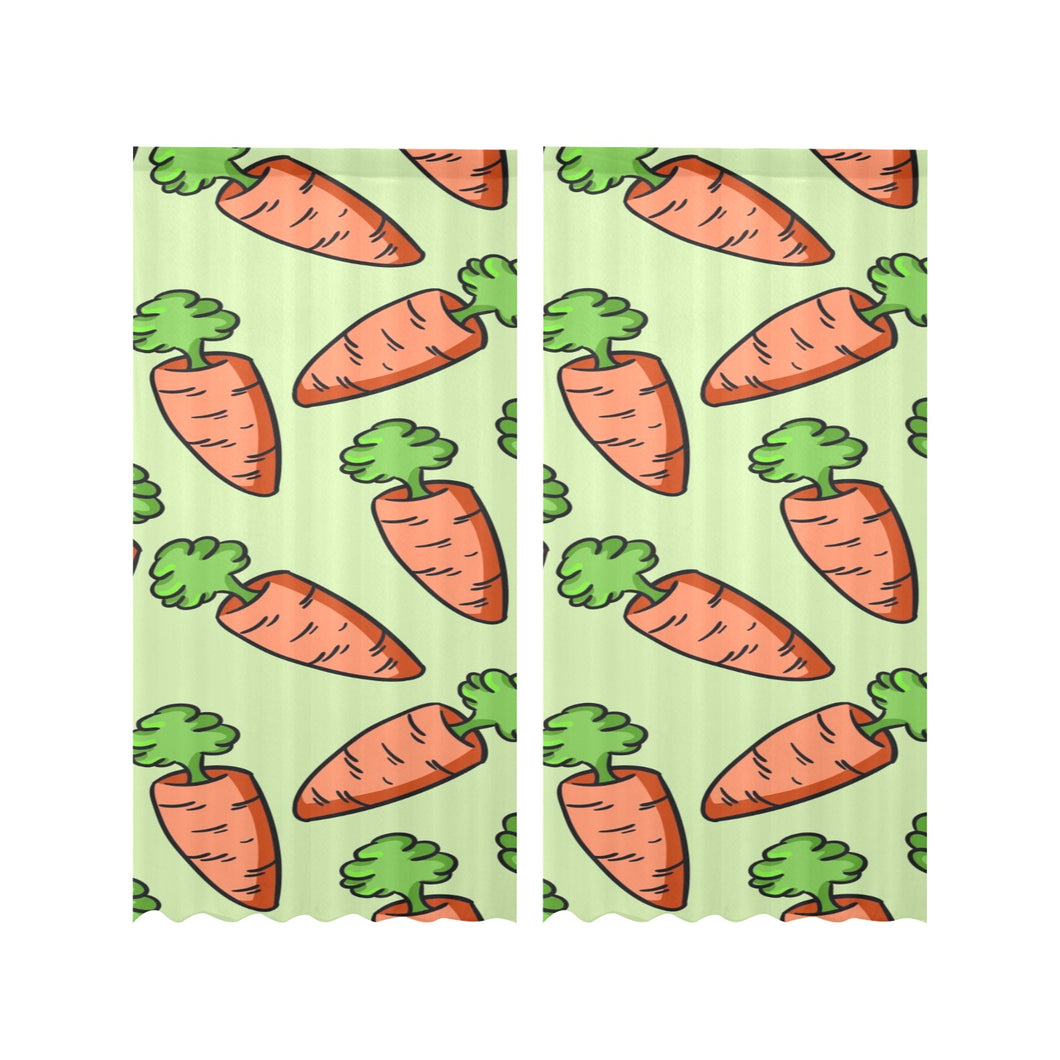 Carrot Pattern Print Design 05 Gauze Curtain