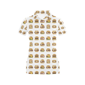 Hamburger Pattern Print Design 02 Women's All Over Print Polo Shirt