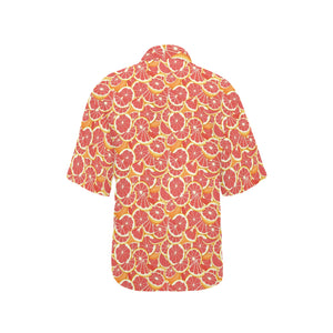 Tropical grapefruit pattern Women's All Over Print Hawaiian Shirt