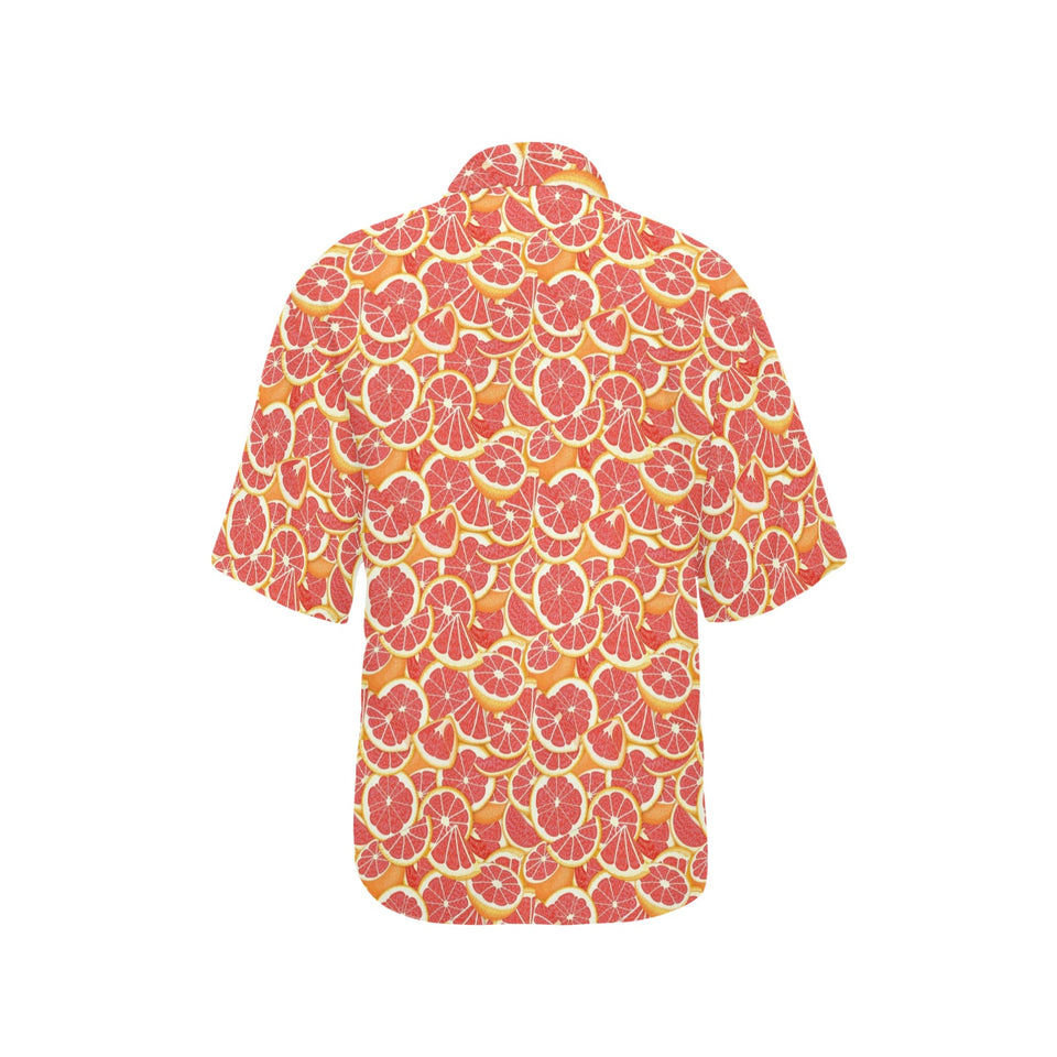 Tropical grapefruit pattern Women's All Over Print Hawaiian Shirt