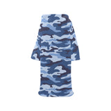 Blue camouflage pattern Blanket Robe with Sleeves