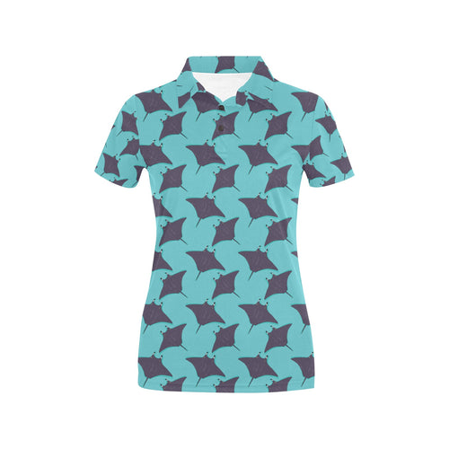 Stingray Pattern Print Design 02 Women's All Over Print Polo Shirt