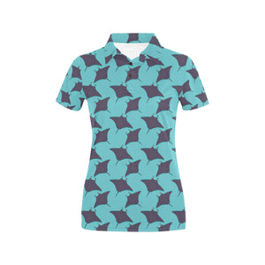 Stingray Pattern Print Design 02 Women's All Over Print Polo Shirt
