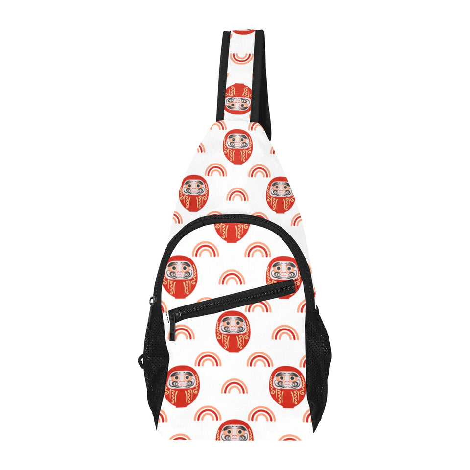 Daruma japanese wooden doll design pattern All Over Print Chest Bag