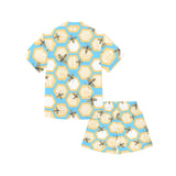 Bee honeycomb pattern Kids' Boys' Girls' V-Neck Short Pajama Set